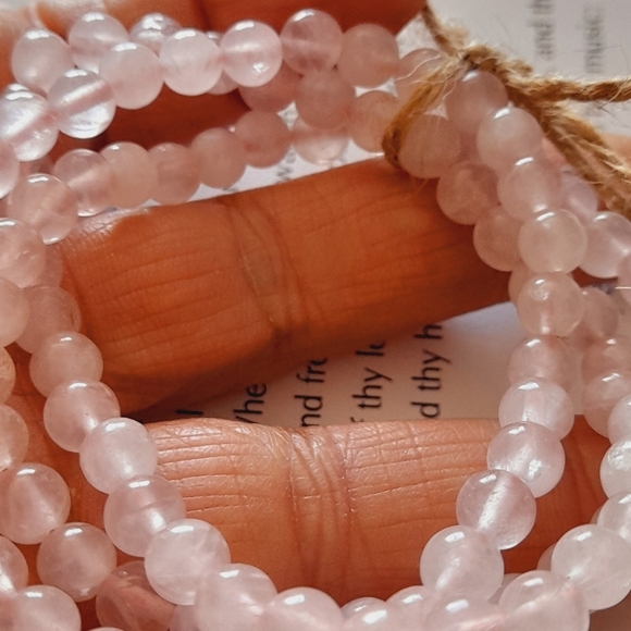 Set Of Three Rose Quartz Bracelts - Picture 3 of 5